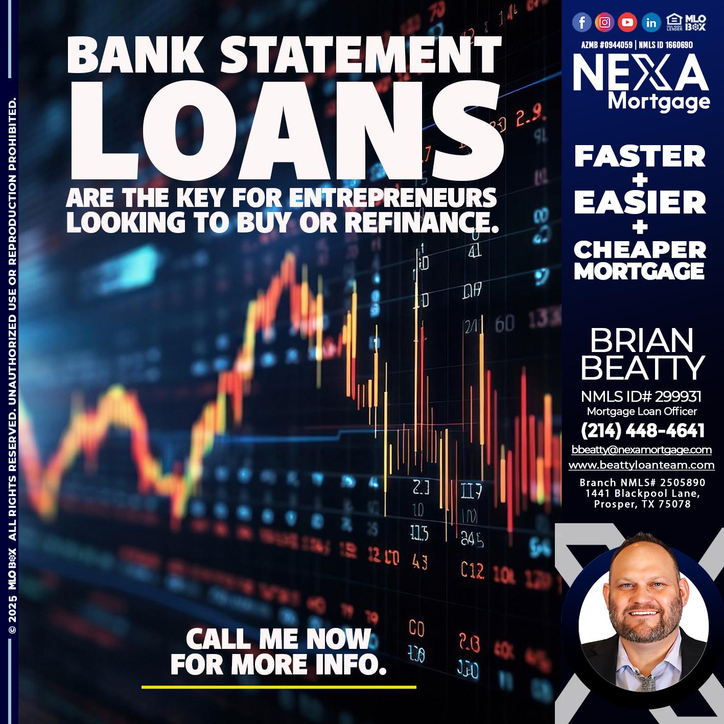 BANK STATEMENT - Brian Beatty -Mortgage Loan Officer