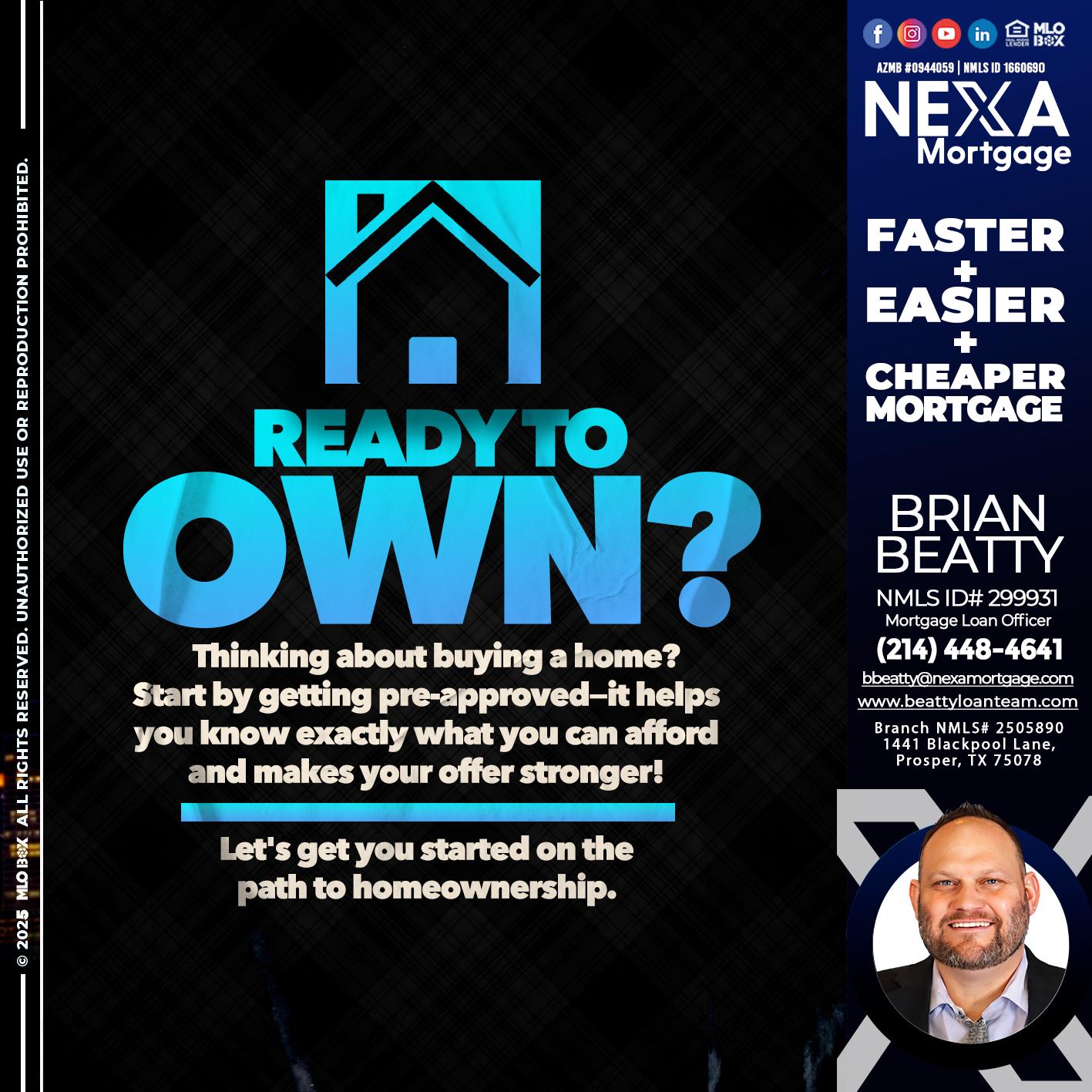 READY TO OWN - Brian Beatty -Mortgage Loan Officer