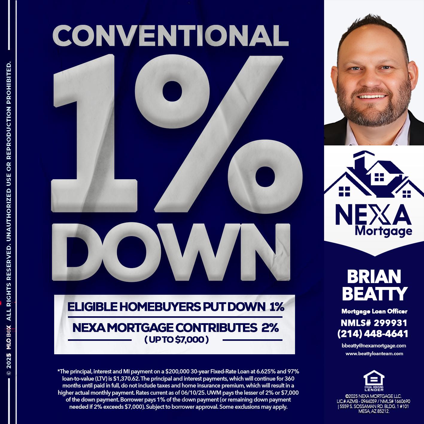 CONVENTIONAL - Brian Beatty -Mortgage Loan Officer