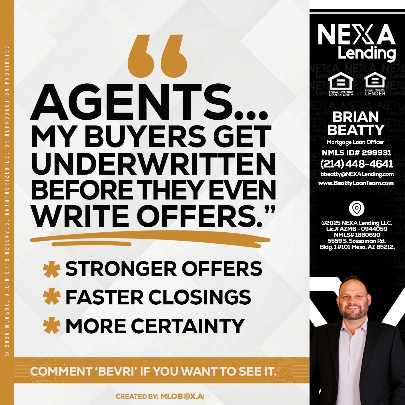 agents - Brian Beatty -Mortgage Loan Officer