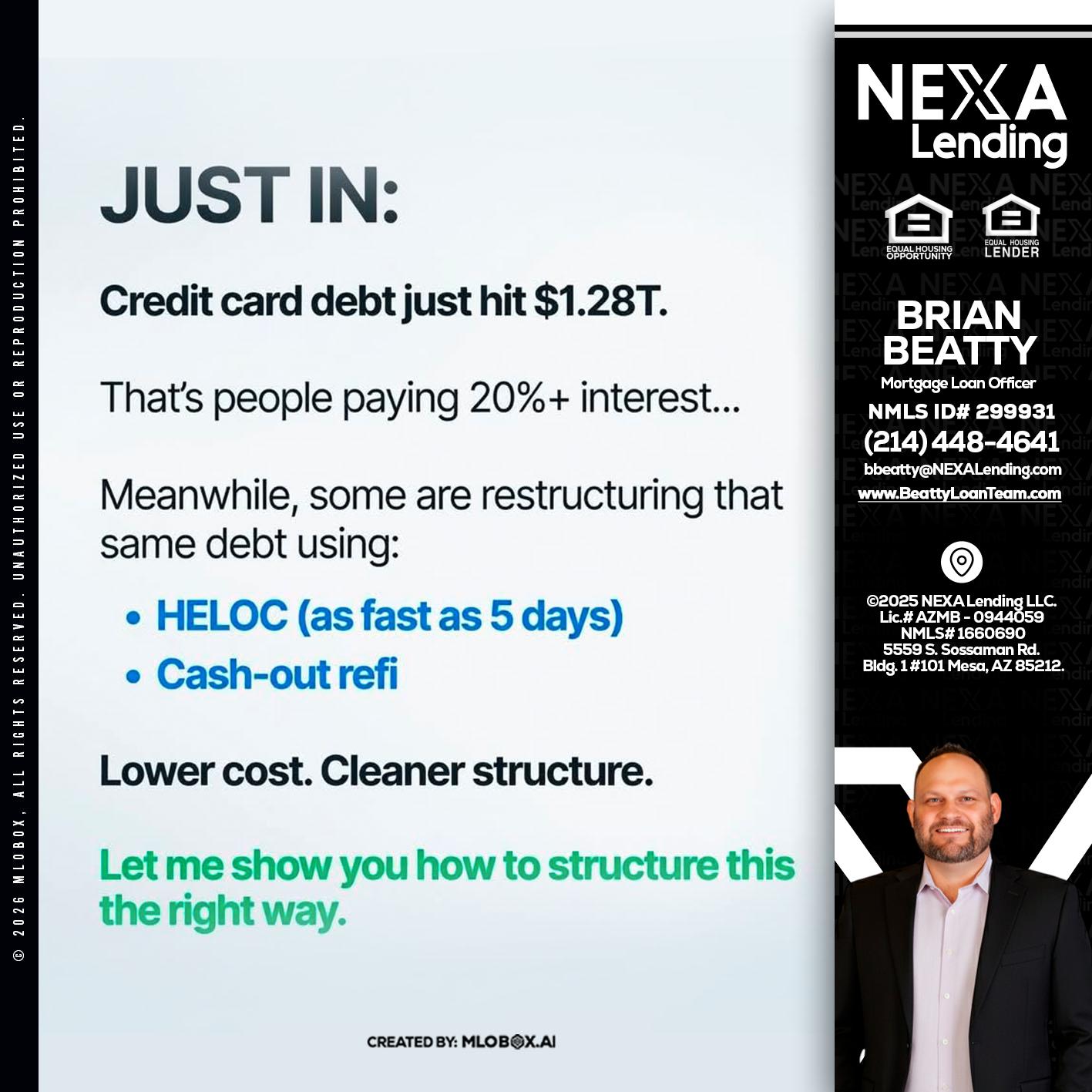 JUST IN - Brian Beatty -Mortgage Loan Officer
