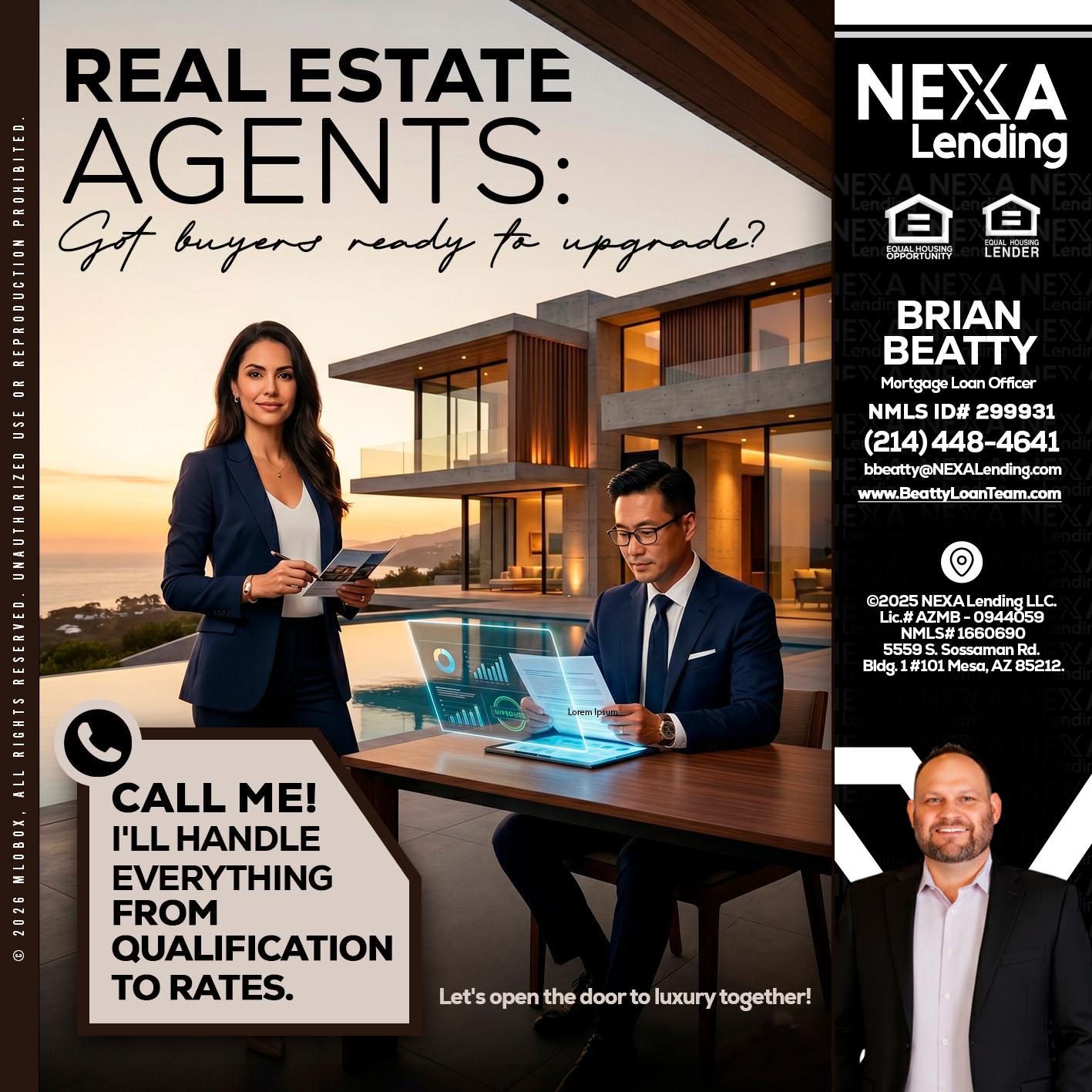 REAL ESTATE AGENTS - Brian Beatty -Mortgage Loan Officer