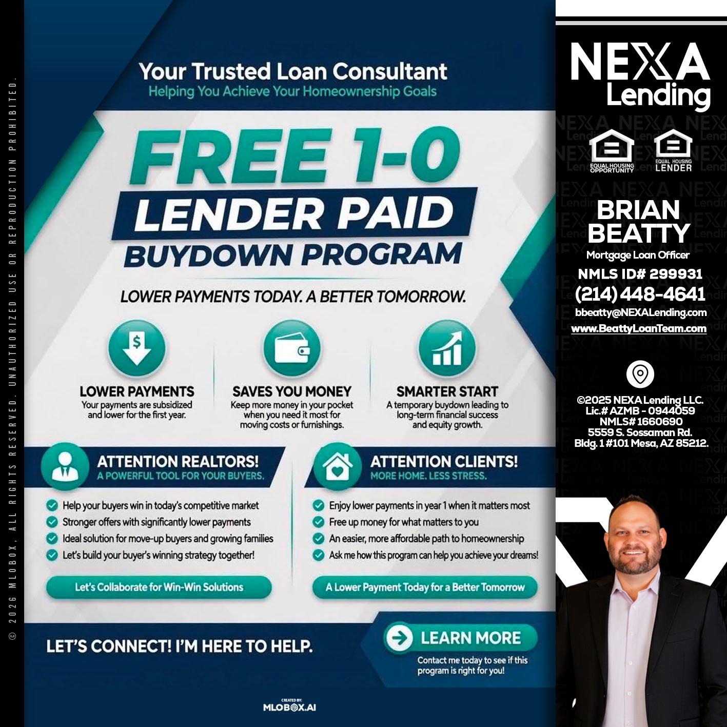FREE 1-0 - Brian Beatty -Mortgage Loan Officer