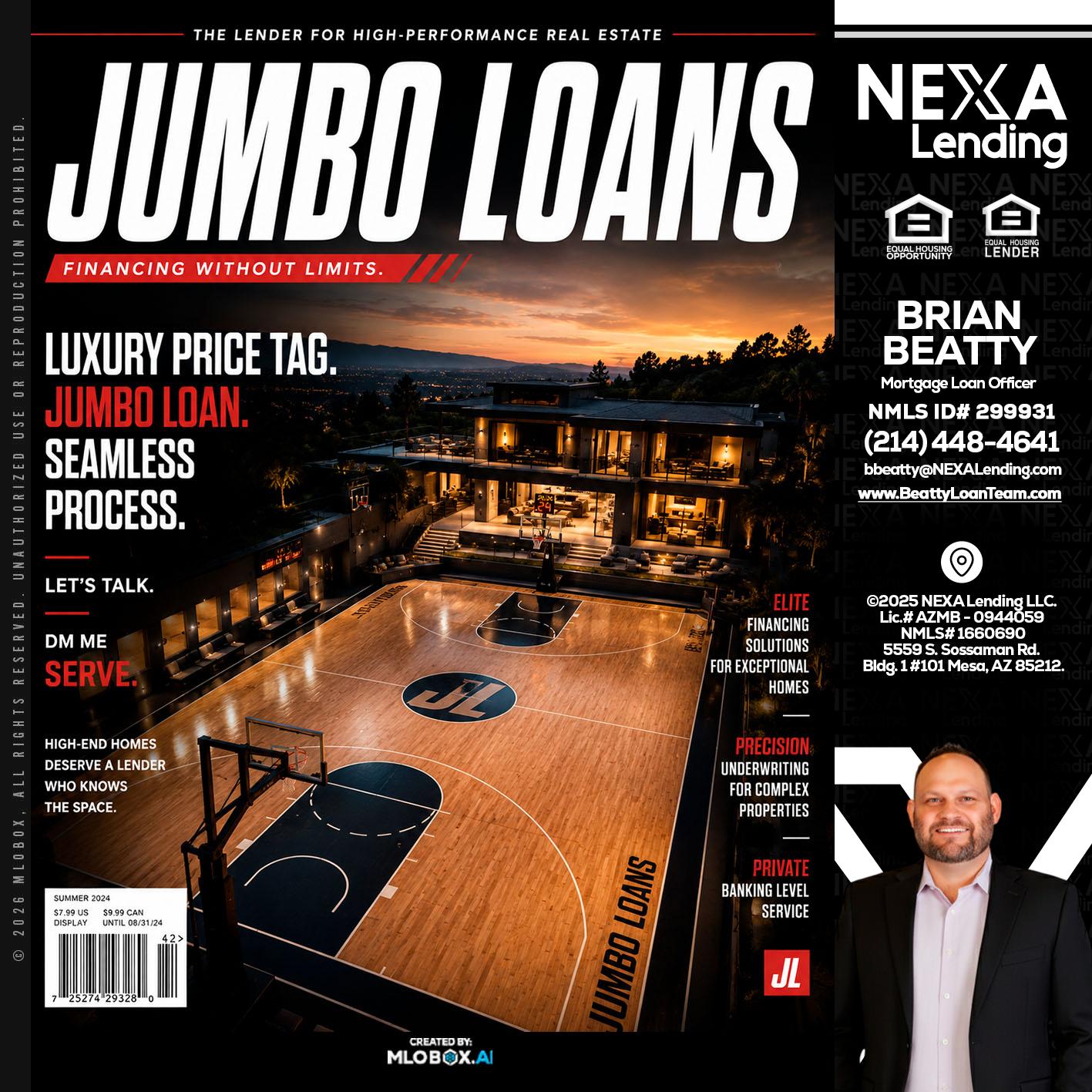 JUMBO LOANS - Brian Beatty -Mortgage Loan Officer