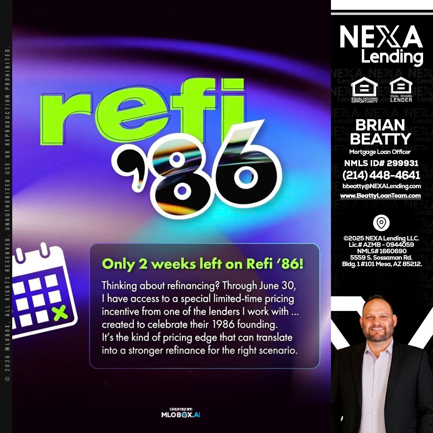 REFI 86 - Brian Beatty -Mortgage Loan Officer