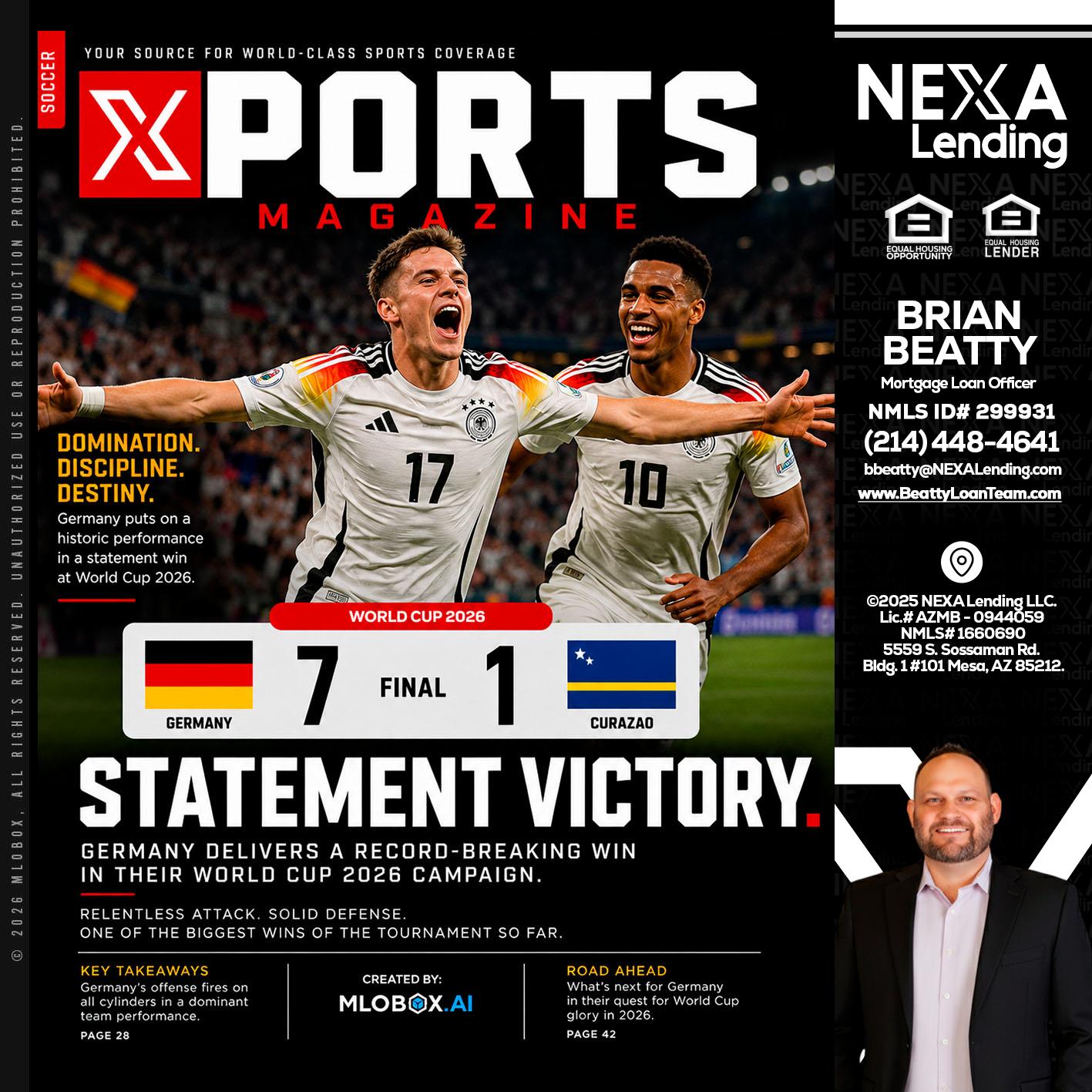 GERMANY VS CURASSAO (7-1) - Brian Beatty -Mortgage Loan Officer