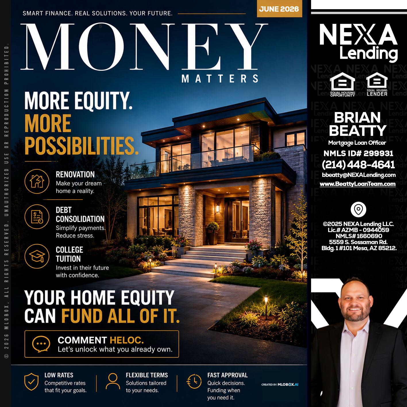 MONEY MATTERS - Brian Beatty -Mortgage Loan Officer