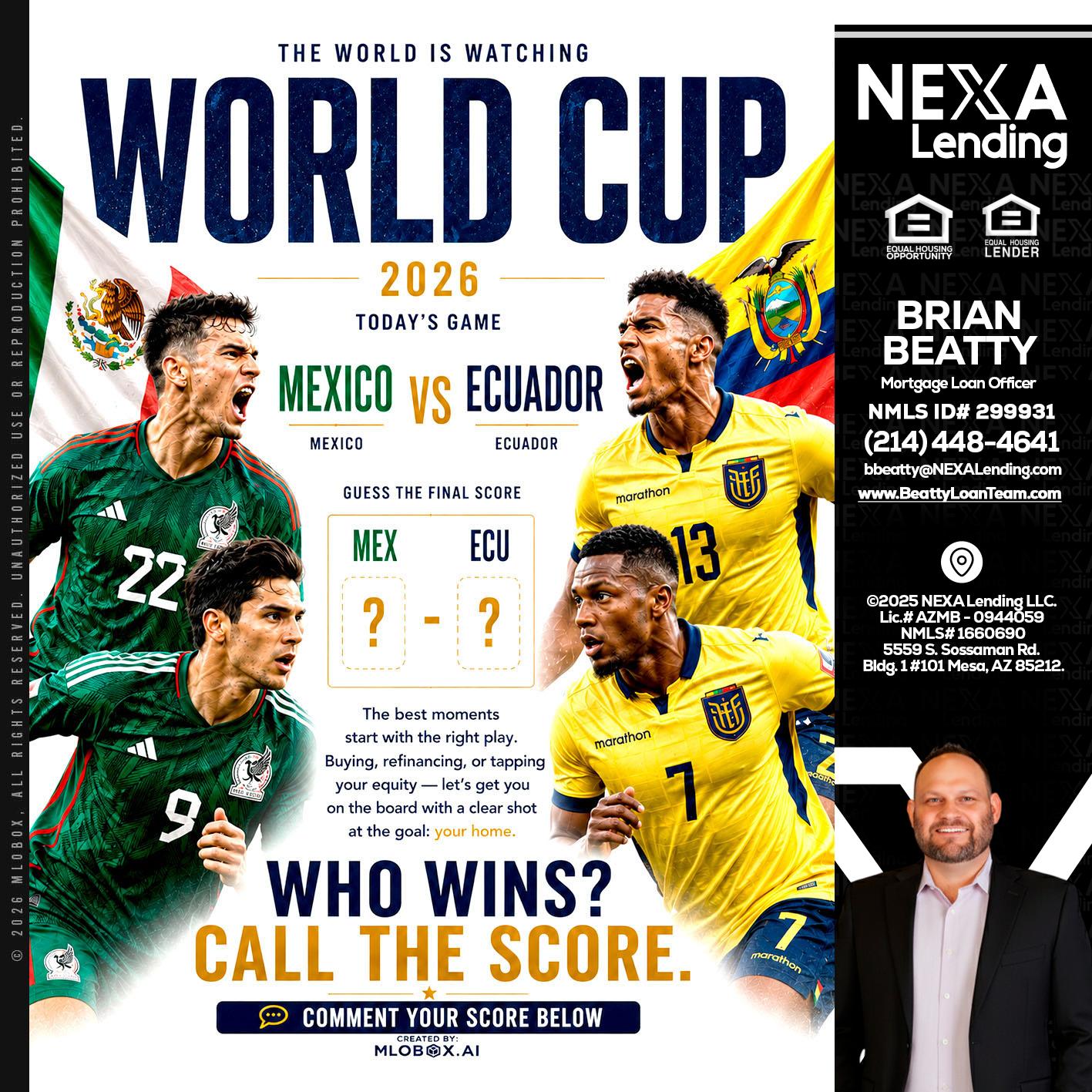 WORLD CUP 2026 - Brian Beatty -Mortgage Loan Officer