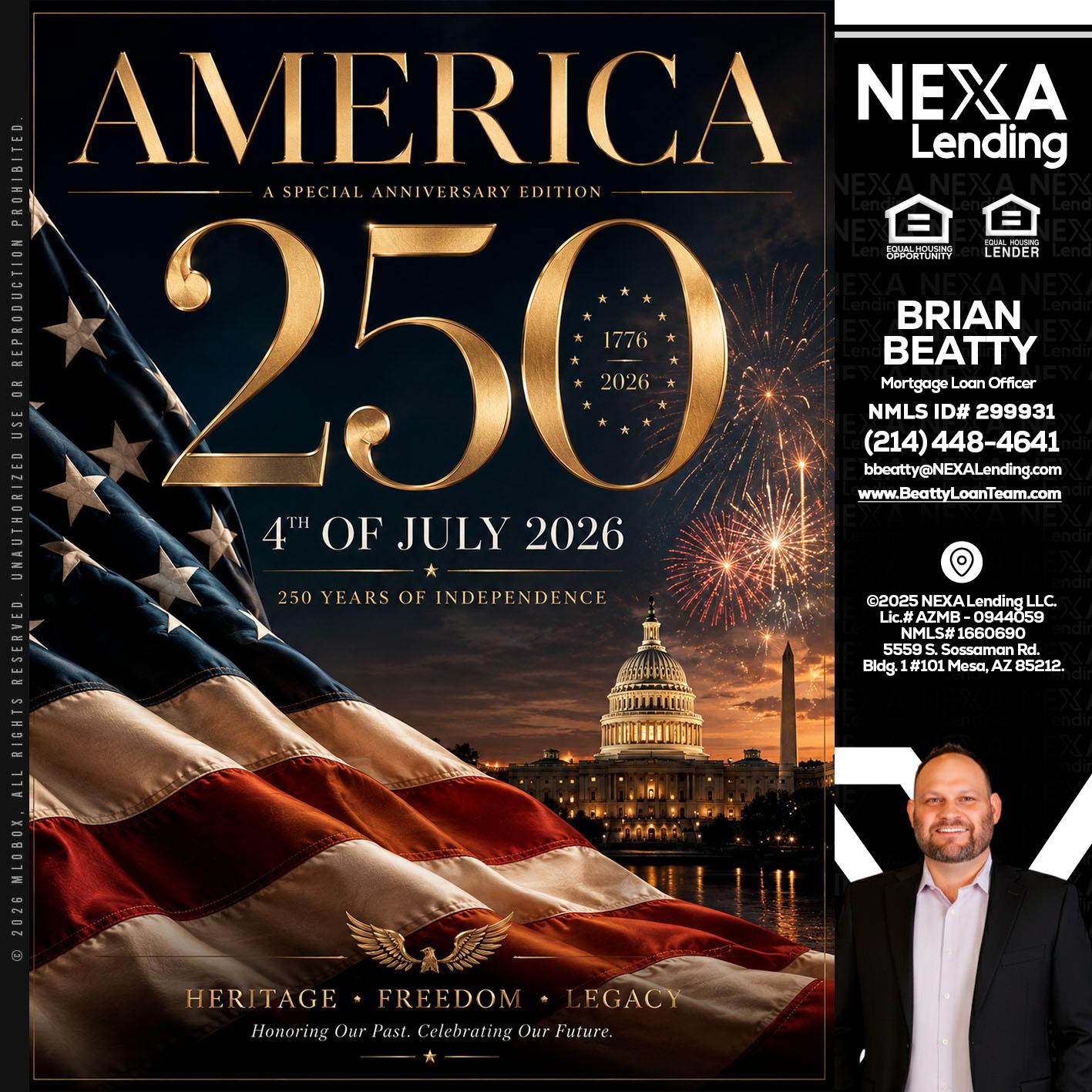 AMERICA 250 TH - Brian Beatty -Mortgage Loan Officer