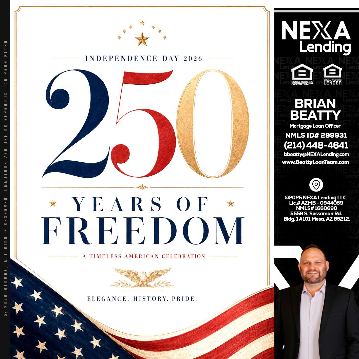 250 YEARS - Brian Beatty -Mortgage Loan Officer