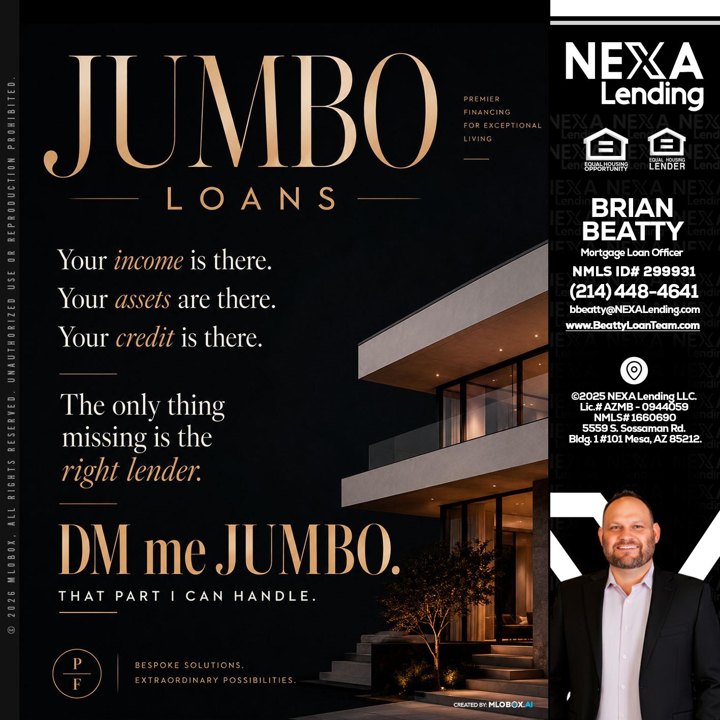 JUMBO LOANS - Brian Beatty -Mortgage Loan Officer
