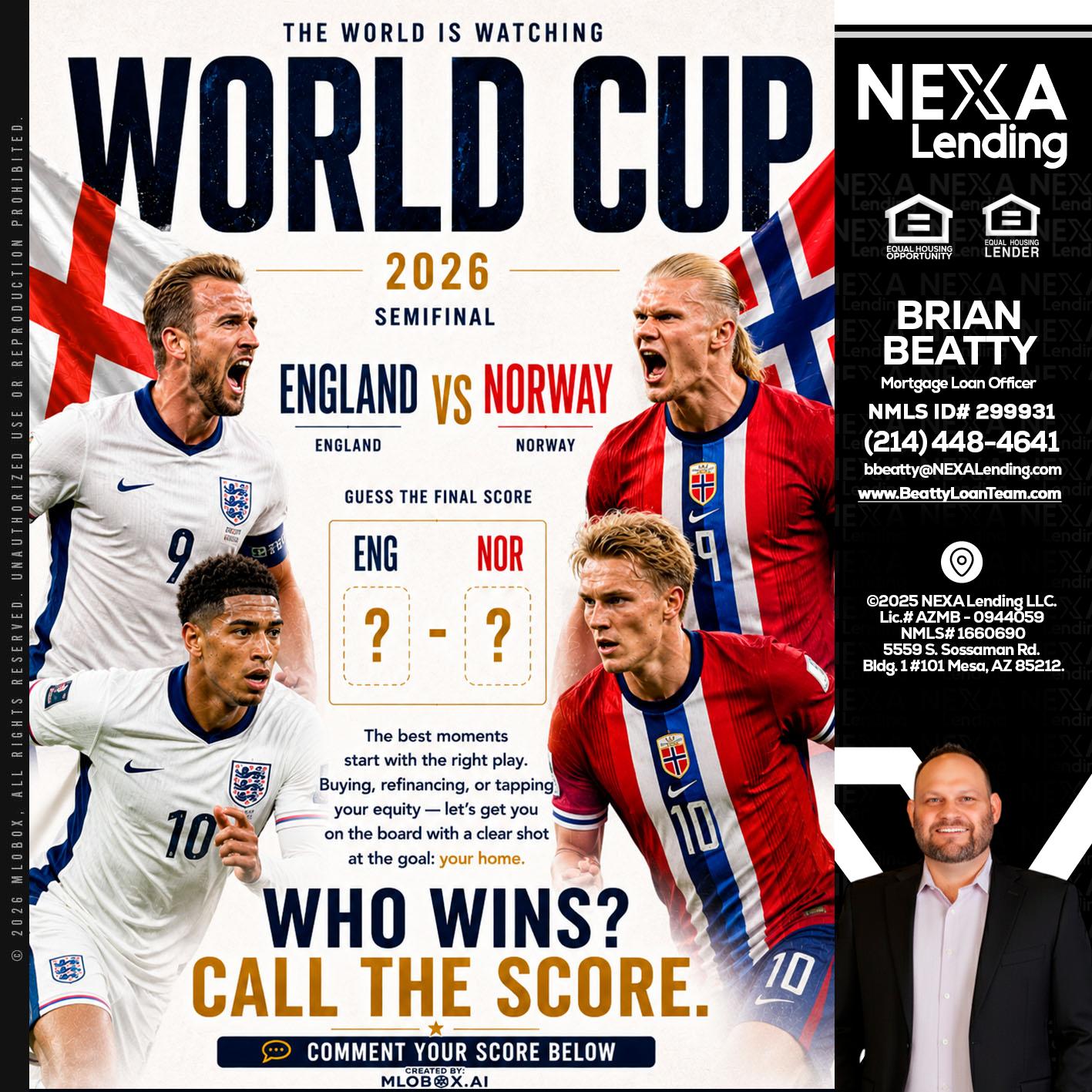 WORLD CUP 2026 - Brian Beatty -Mortgage Loan Officer