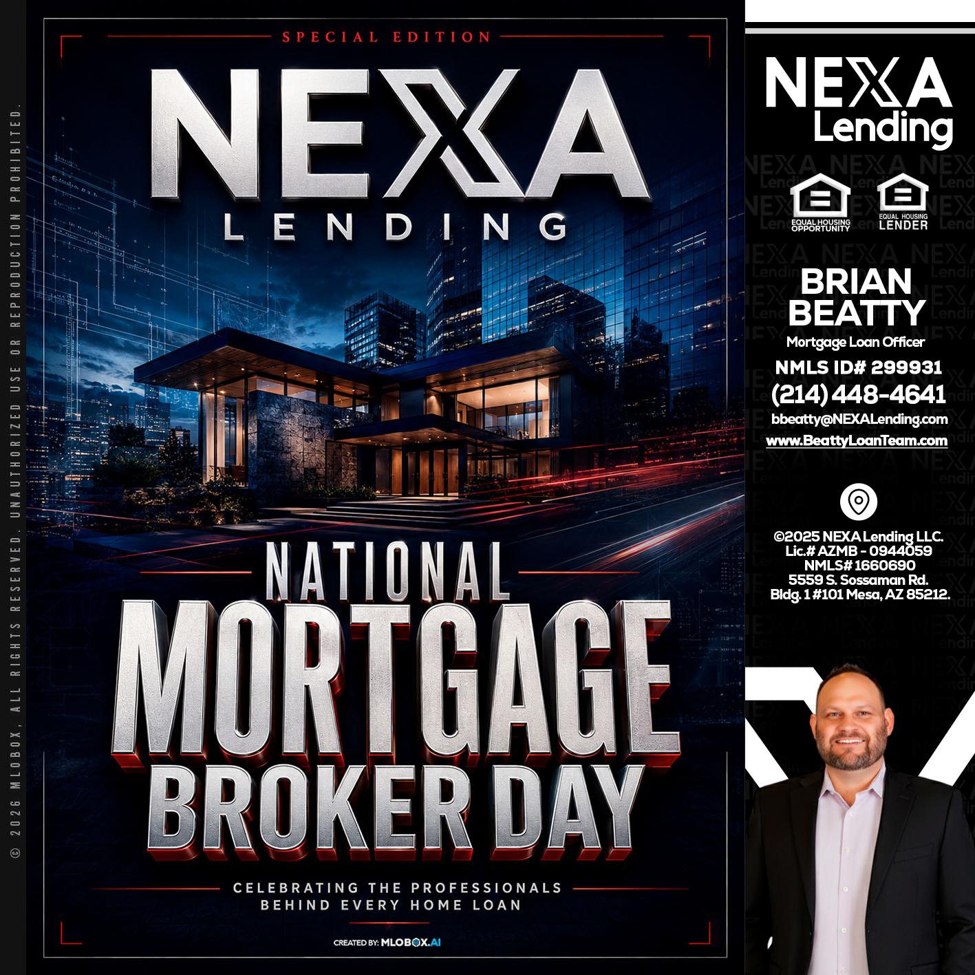 NATIONAL MORTGAGE BROKER DAY - Brian Beatty -Mortgage Loan Officer