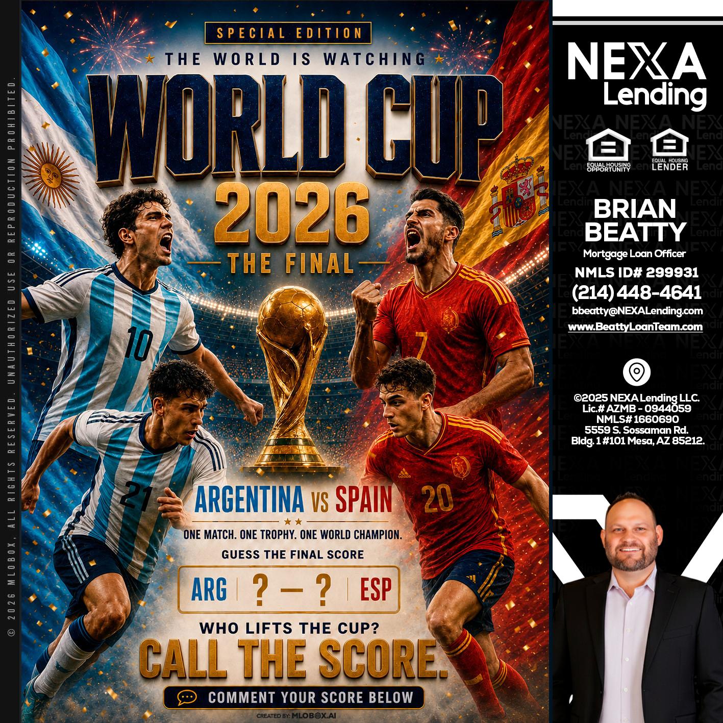 World Cup 2026 finals - Brian Beatty -Mortgage Loan Officer