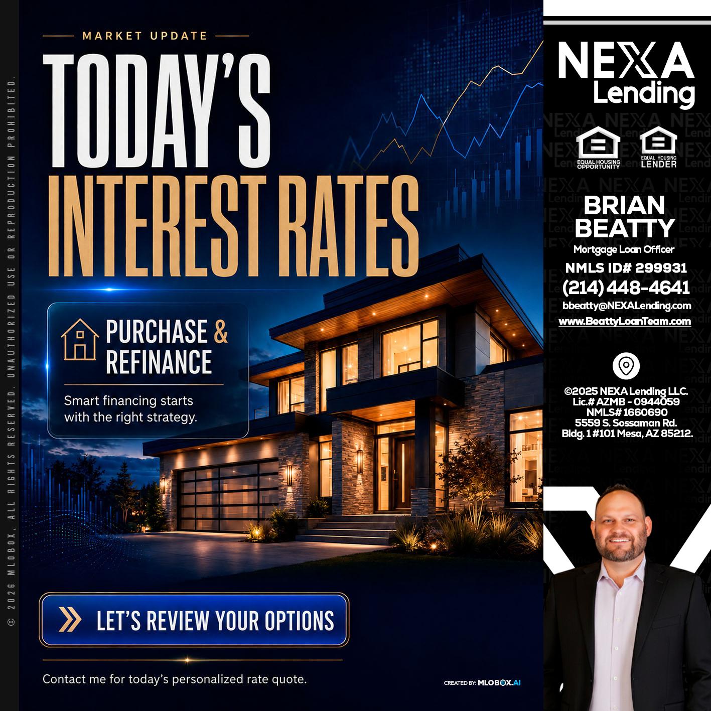 TODAYS RATES - Brian Beatty -Mortgage Loan Officer