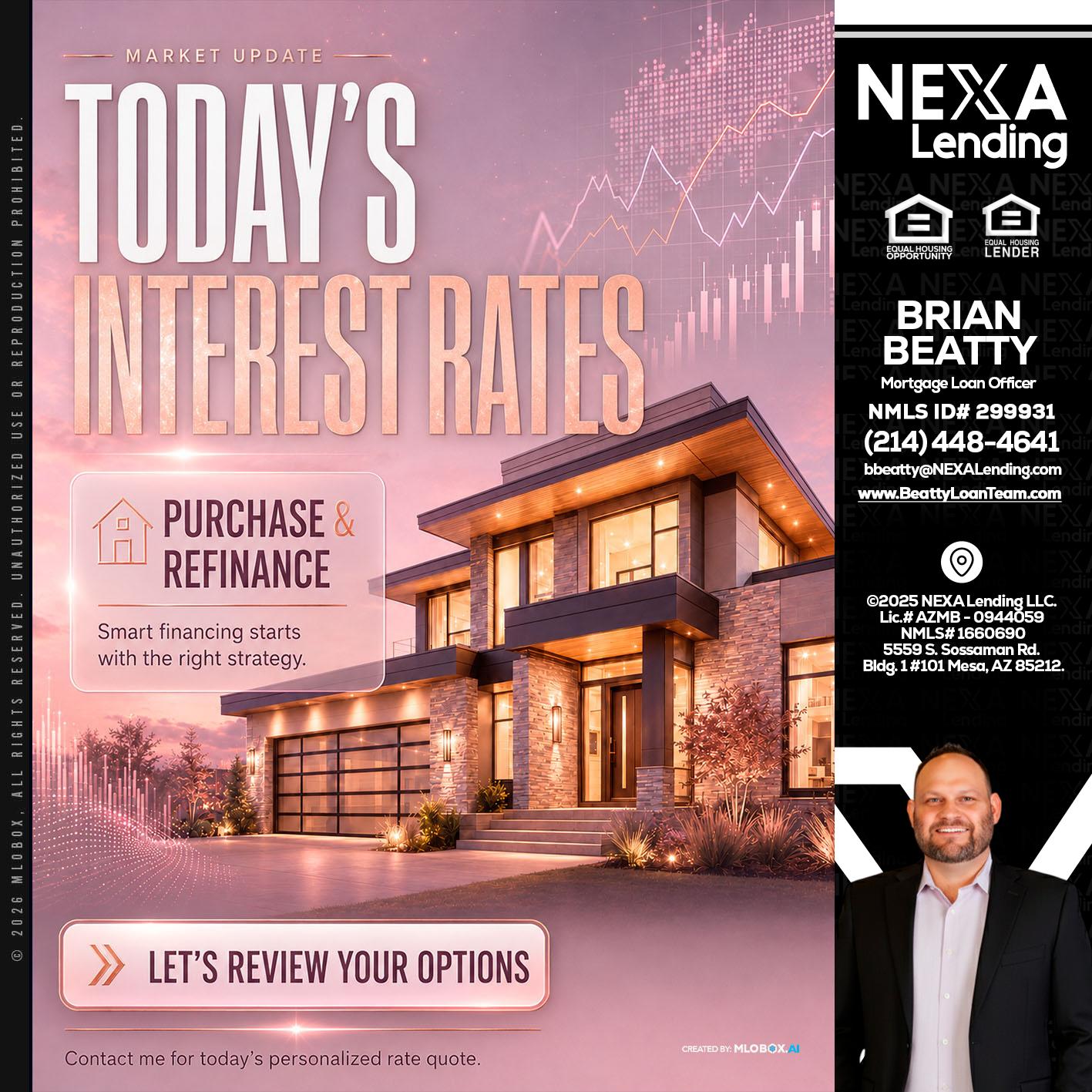 todays interest rates - Brian Beatty -Mortgage Loan Officer