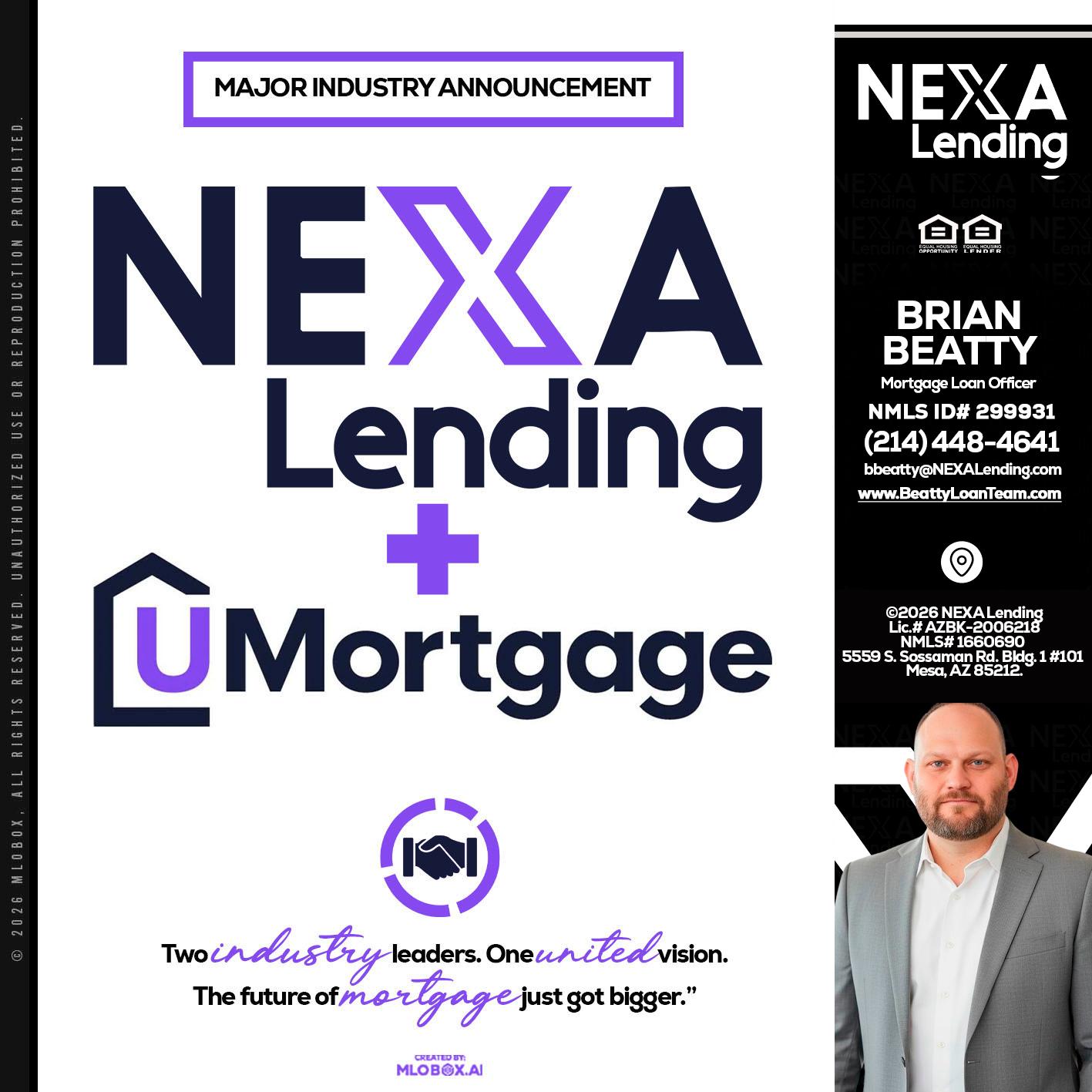 NEXA LENDING U MORTGAGE - Brian Beatty -Mortgage Loan Officer
