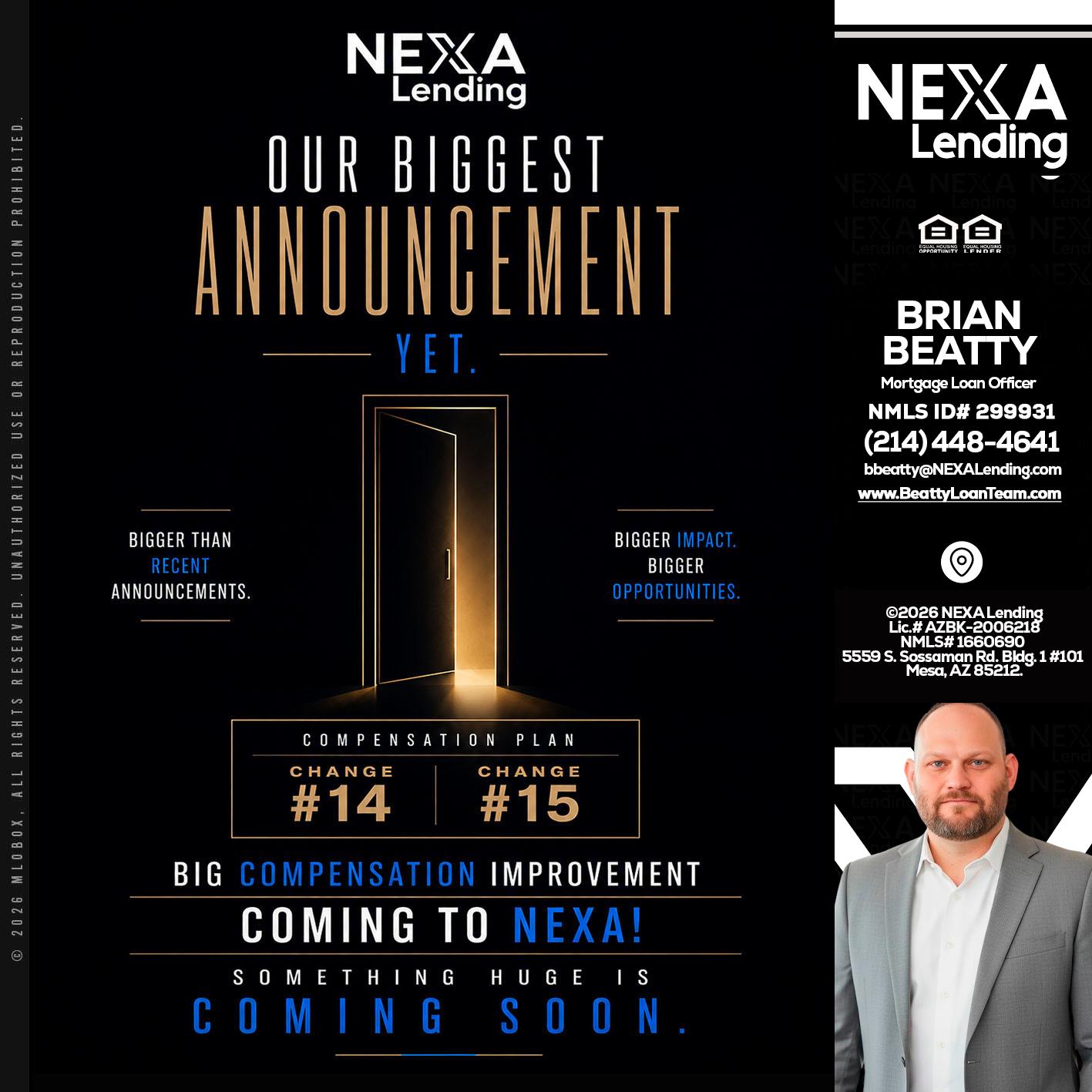 ANNOUNCEMENT - Brian Beatty -Mortgage Loan Officer