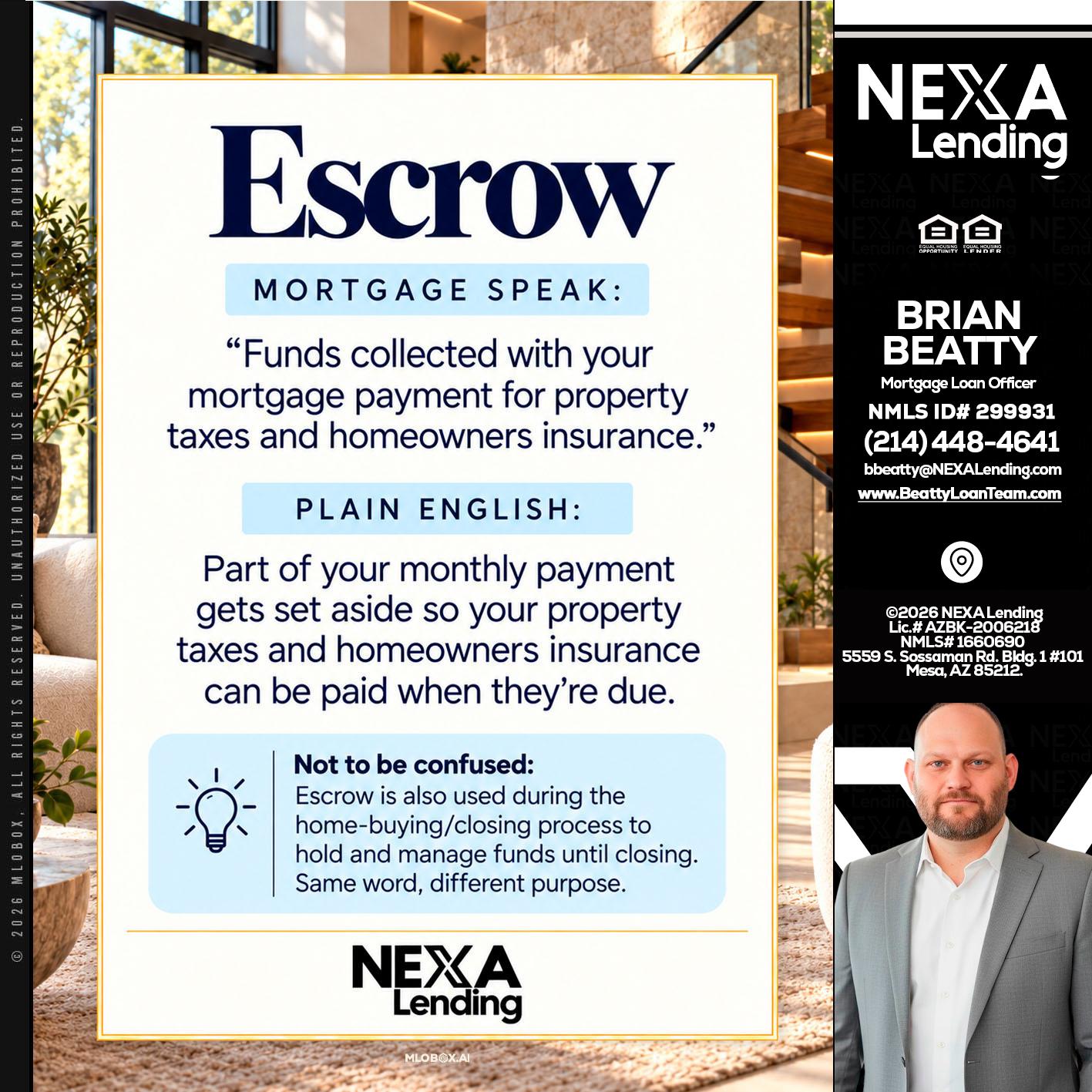 ESCROW - Brian Beatty -Mortgage Loan Officer