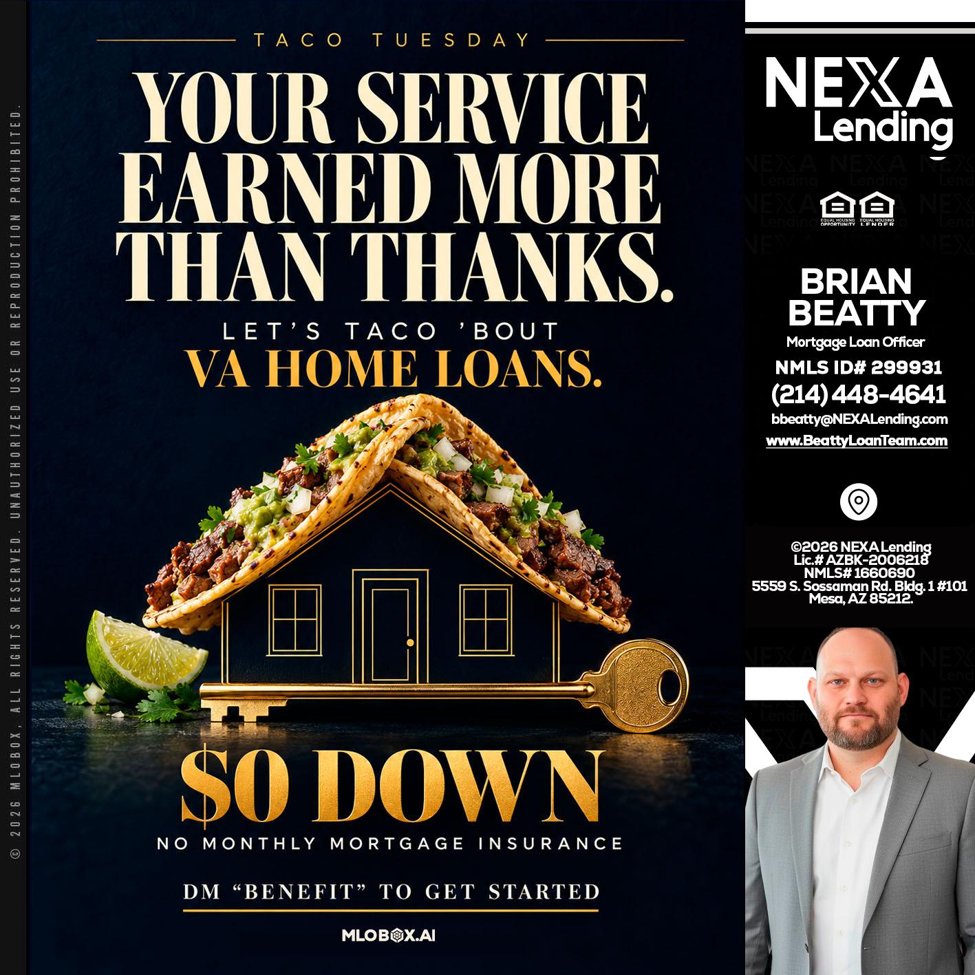 TACO TUESDAY - Brian Beatty -Mortgage Loan Officer